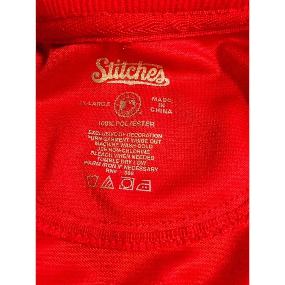 Chicago Bulls Full Zip Up Red White Lined Track Jacket W Pockets Mens 2 XL